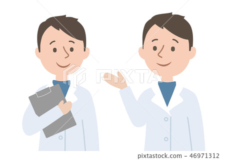 男性穿著白色外套2構成 46971312