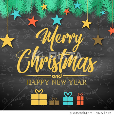 Vector illustration of Christmas black background  46971546