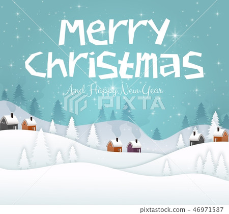 Merry Christmas and Happy New year 2019 on blue sk Merry Christmas and Happy New year 2019 on blue sk 46971587