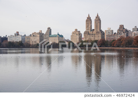 manhattan, central park, pond 46972424