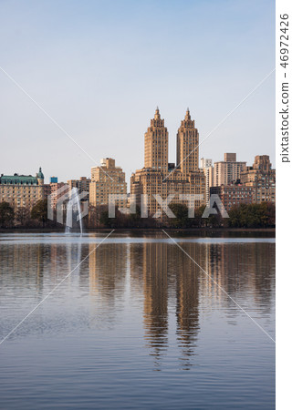 manhattan, central park, pond 46972426