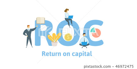 ROC, Return of Capital. Concept with keywords, letters and icons. Flat vector illustration. Isolated 46972475