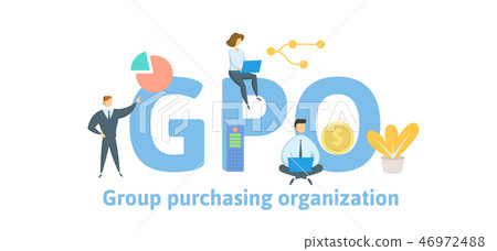 GPO, Group Purchasing Organization. Concept with keywords, letters and icons. Flat vector 46972488