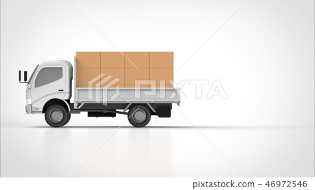 Dump truck and luggage Side left 46972546