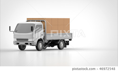 自卸卡車和行李箱離開了 46972548