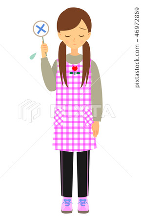 Female nursery teacher holding a bill 46972869