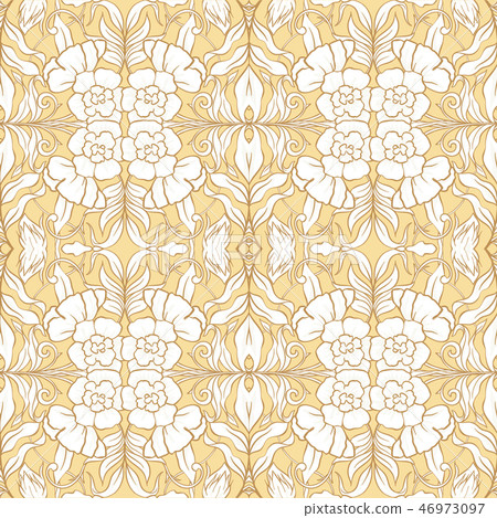 Seamless Floral pattern in art nouveau style Seamless Floral pattern in art nouveau style 46973097