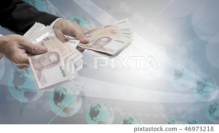 Businessman hand pay money, Payment technology Businessman hand pay money, Payment technology 46973218