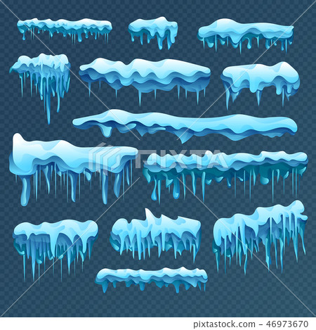 Set of blue sharp icicles Set of blue sharp icicles 46973670