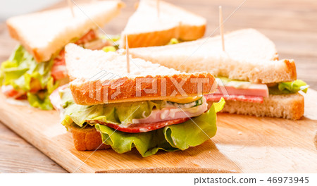 Photo of sandwiches on table 46973945