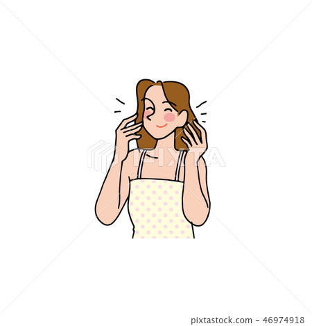 Woman who feels good about skin condition Woman who feels good about skin condition 46974918