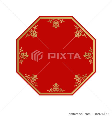 中國式八角形框架。八卦。吉祥的框架設計。亞洲風格的八角形設計。 中國式八角形框架。八卦。吉祥的框架設計。亞洲風格的八角形設計。 46976162