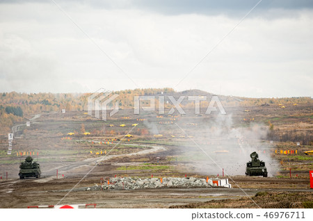 Antiaircraft gun missile systems in action Antiaircraft gun missile systems in action 46976711