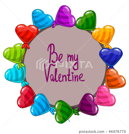 Greeting card with vector colorful winged hearts 46976778