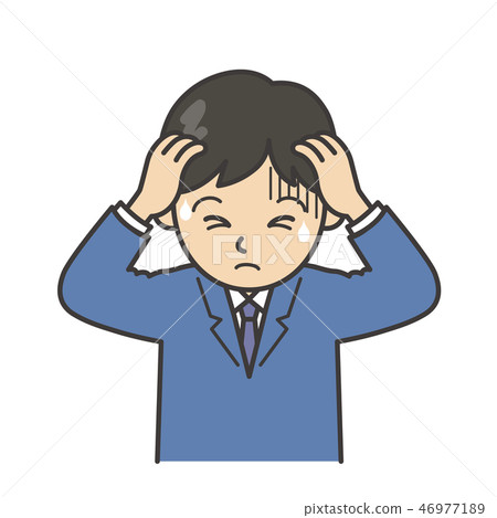 Troubled male employee - Stock Illustration [46977189] - PIXTA