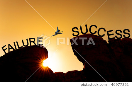a man jump over precipice from failure to success a man jump over precipice from failure to success 46977261