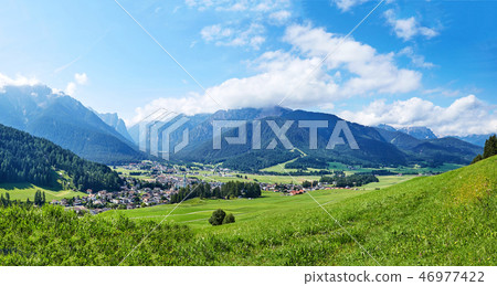 Panorama of Toblach city at daylight 46977422