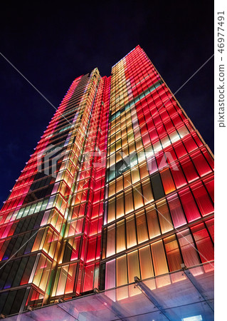 Rogier Tower at night with colorful lights Rogier Tower at night with colorful lights 46977491