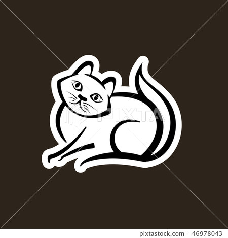 Abstract icon of a cat. Abstract icon of a cat. 46978043