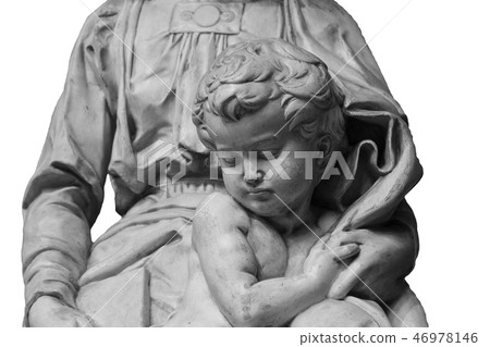 Marble statue a child with her mother 46978146