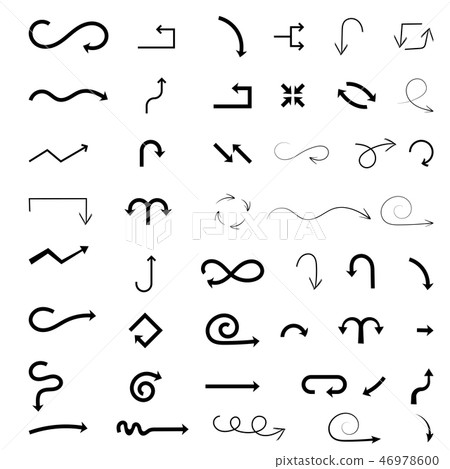 Black arrows set. Flat icons 46978600