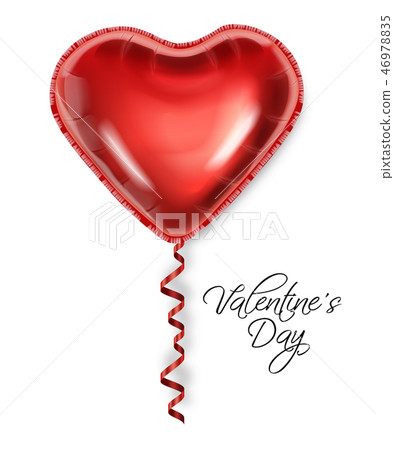 Red balloon heart isolated on white background - Stock Illustration ...