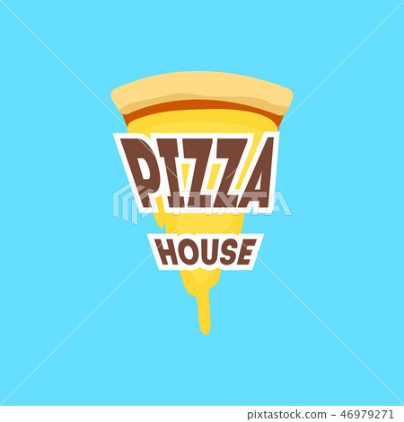 Cartoon Pizzeria Sign Color Card Poster. Vector 46979271