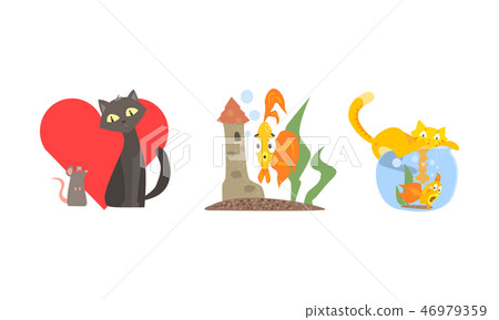 Funny Animal Characters In Different Stock Illustration