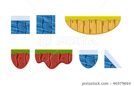 Ground, soil, ice surface, gaming environment, landscape elements, assets for GUI or web design 46979664
