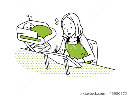 操作個人計算機的主婦。 操作個人計算機的主婦。 46980573