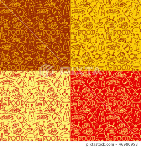 food seamless patterns - Stock Illustration [46980958] - PIXTA