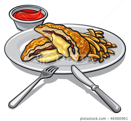 escalope with fries 46980961