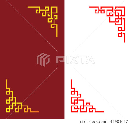 Set of Chinese corner in linear style, vector art Set of Chinese corner in linear style, vector art 46981067