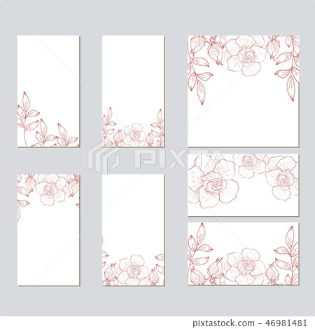 Vector template for wedding cards invitation. 46981481