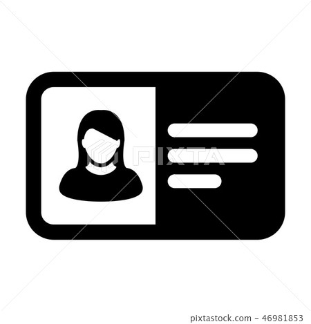 ID card icon vector female user person profile ID card icon vector female user person profile 46981853