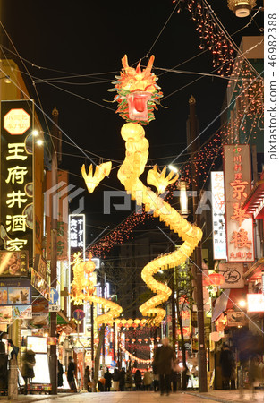Yokohama cityscape in Japan Overlooking Yokohama Chinatown (night view) 46982388