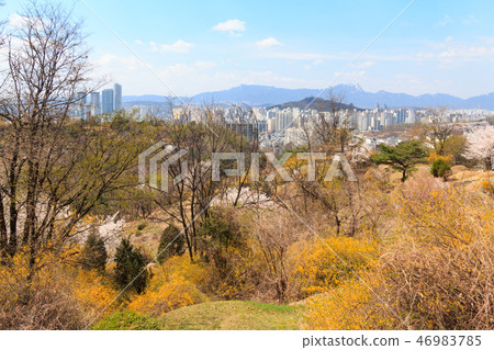 Seoul scenery as seen from Yongmamsan in early spring Seoul scenery as seen from Yongmamsan in early spring 46983785