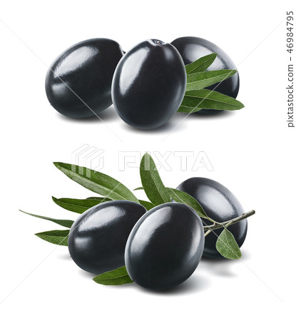 Black olives set isolated on white background Black olives set isolated on white background 46984795
