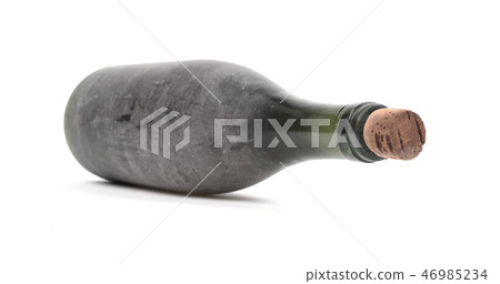 Old bottle of wine, covered in dust Old bottle of wine, covered in dust 46985234