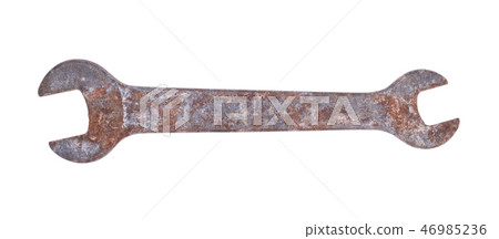 Old wrench isolated Old wrench isolated 46985236