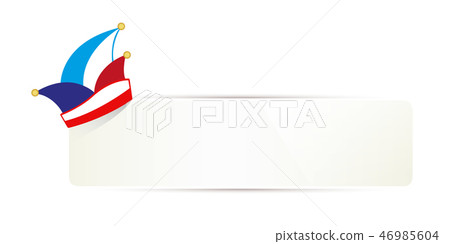 carnival traditional cap with white banner for your text isolated on a white background carnival traditional cap with white banner for your text isolated on a white background 46985604