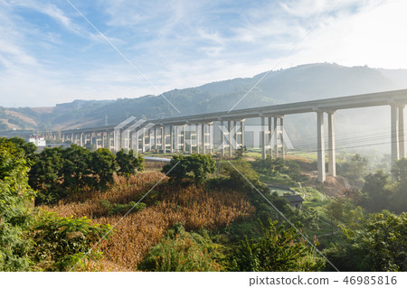 highway overpass in the mountains highway overpass in the mountains 46985816
