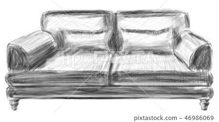 Sketch Line sofa set perspective of interior space Sketch Line sofa set perspective of interior space 46986069