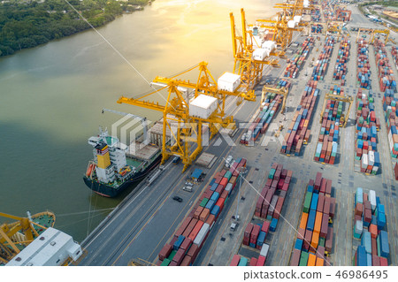 Logistics and transportation of container cargo Logistics and transportation of container cargo 46986495