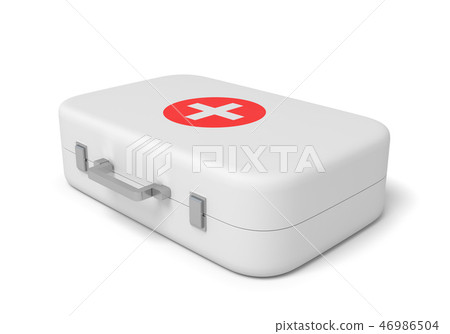 3d rendering of first aid medical box isolated... - Stock Illustration ...