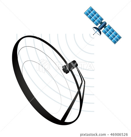 Satellite and satellite dish Satellite and satellite dish 46986526
