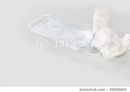 White medical container on light gray background 46986665