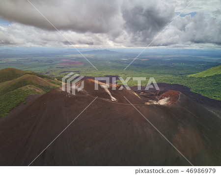 Aerial view of Cerro Negro crater 46986979