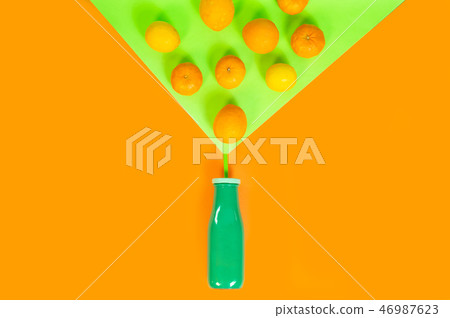 bottle of smoothie with fresh fruit 46987623