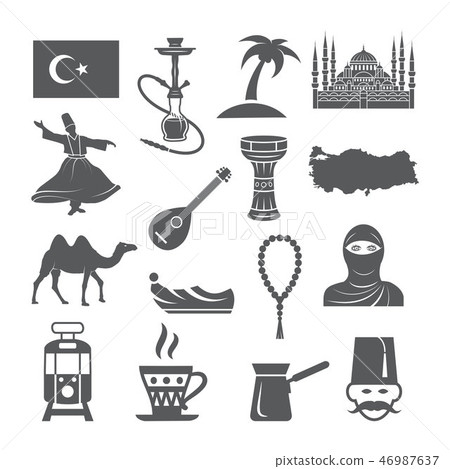 Turkey culture icons 46987637